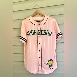 Nickelodeon SpongeBob baseball jersey 99 shirt tee peach pink women’s sz S EUC